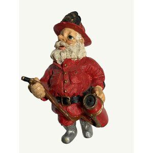 Fire Chief Santa Claus Figurine With Fire Hose Ornament